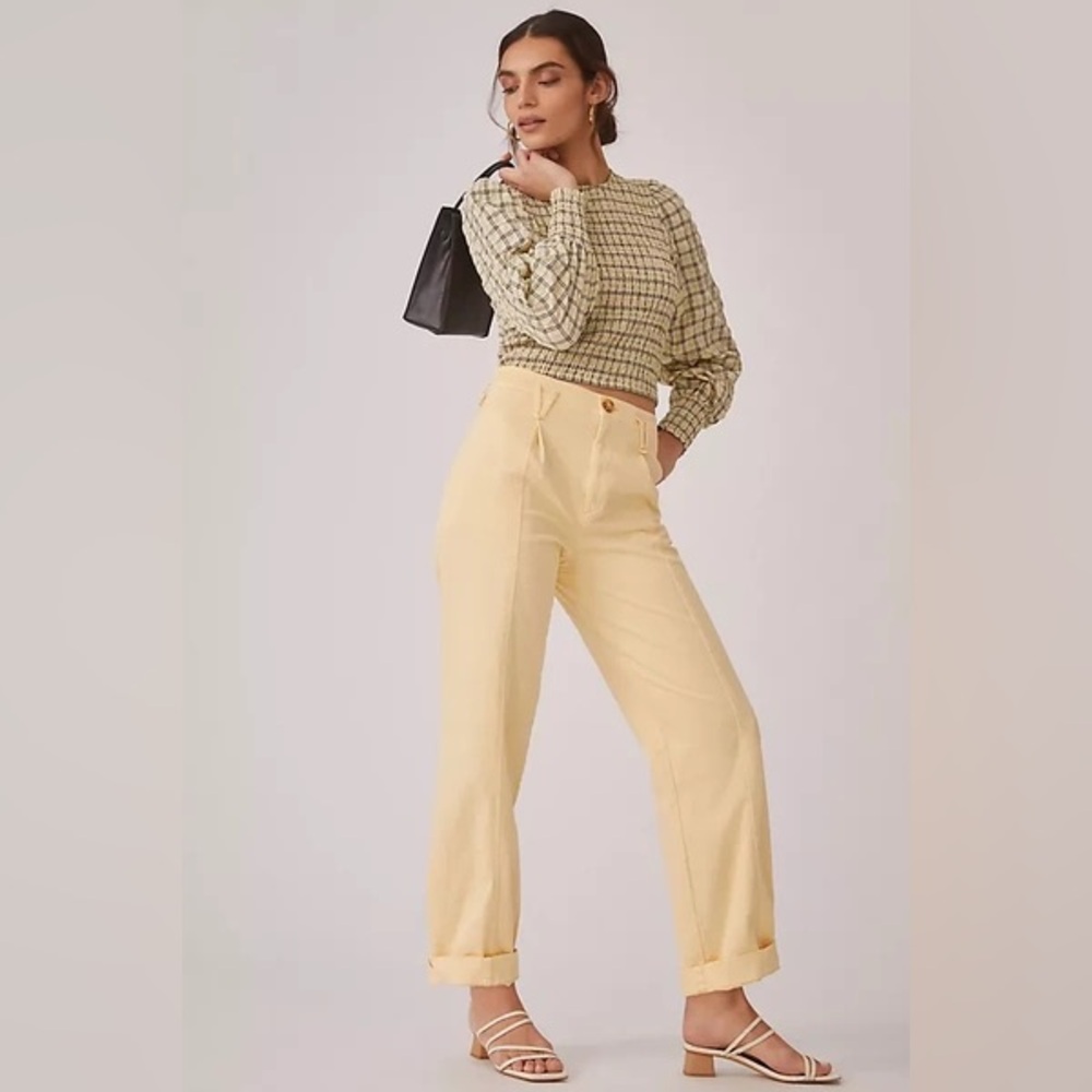 Anthropologie Pleated Column Pants Womens Size 6